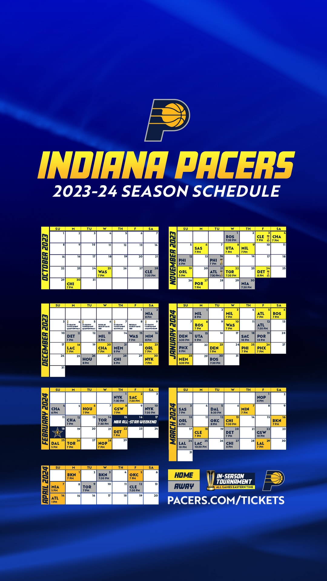 2023 24 Pacers Schedule Downloadable Wallpapers Indiana Pacers