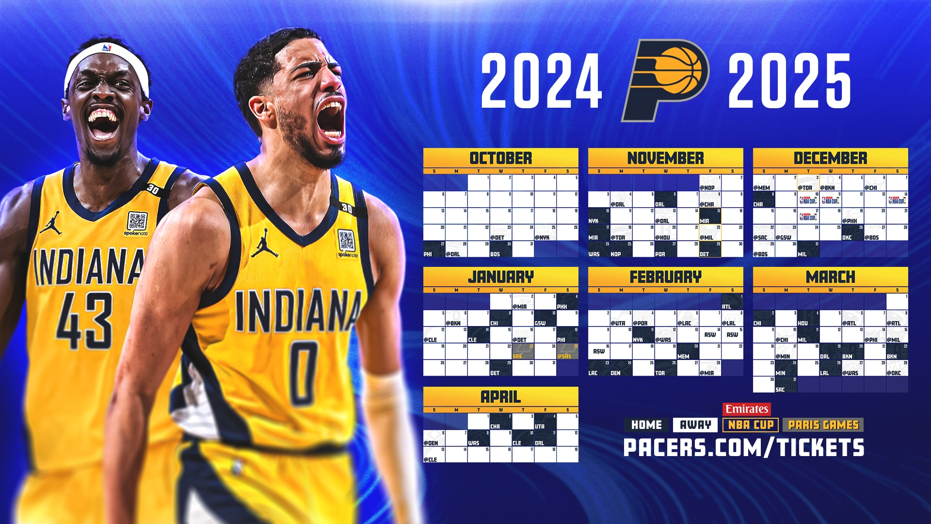 2024 25 Pacers Schedule Downloadable Wallpapers Indiana Pacers