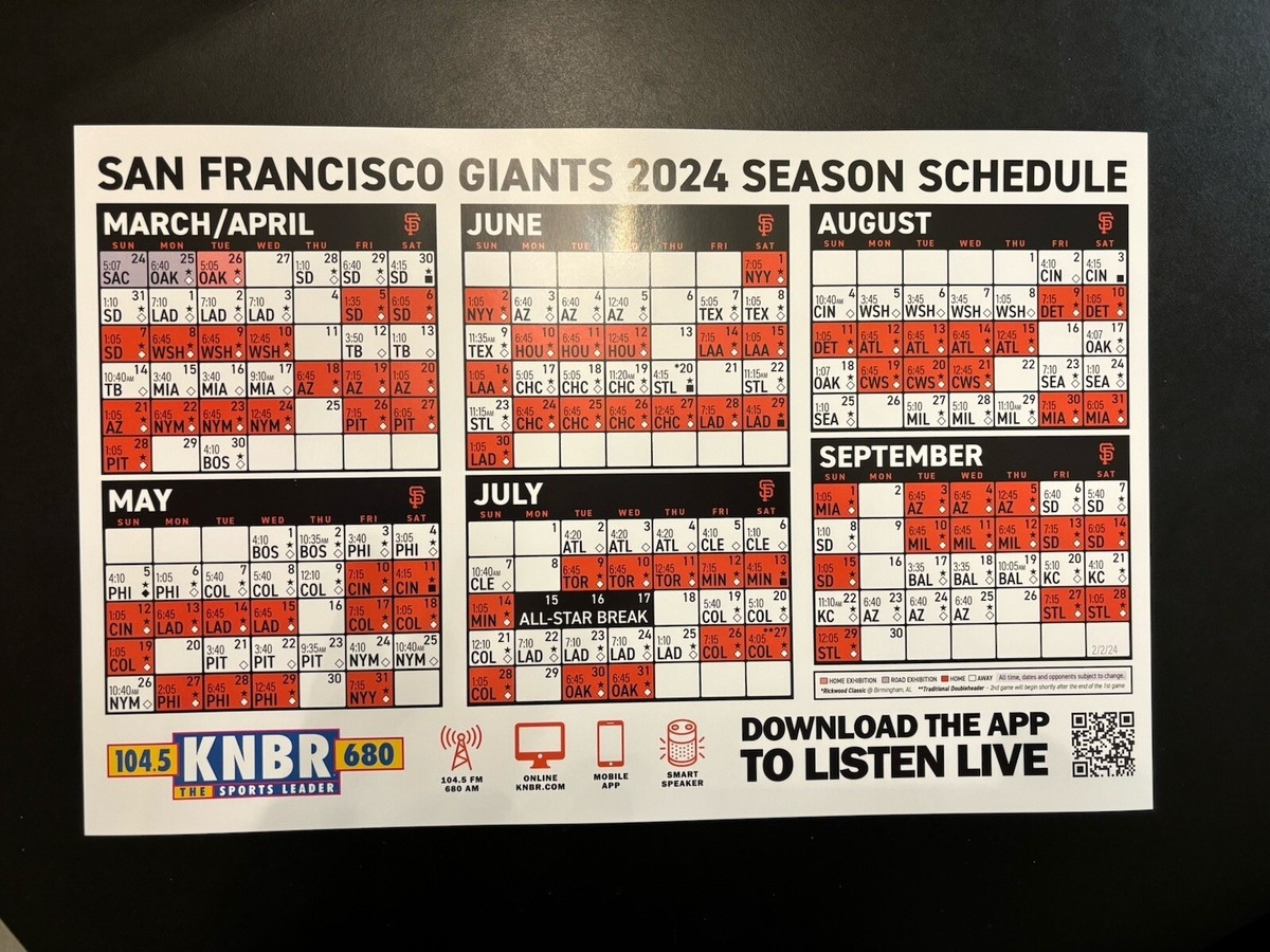 2024 SF GIANTS AUTHENTIC Schedule CHEER CARD SGA Logan Webb Soler Power Camilo EBay