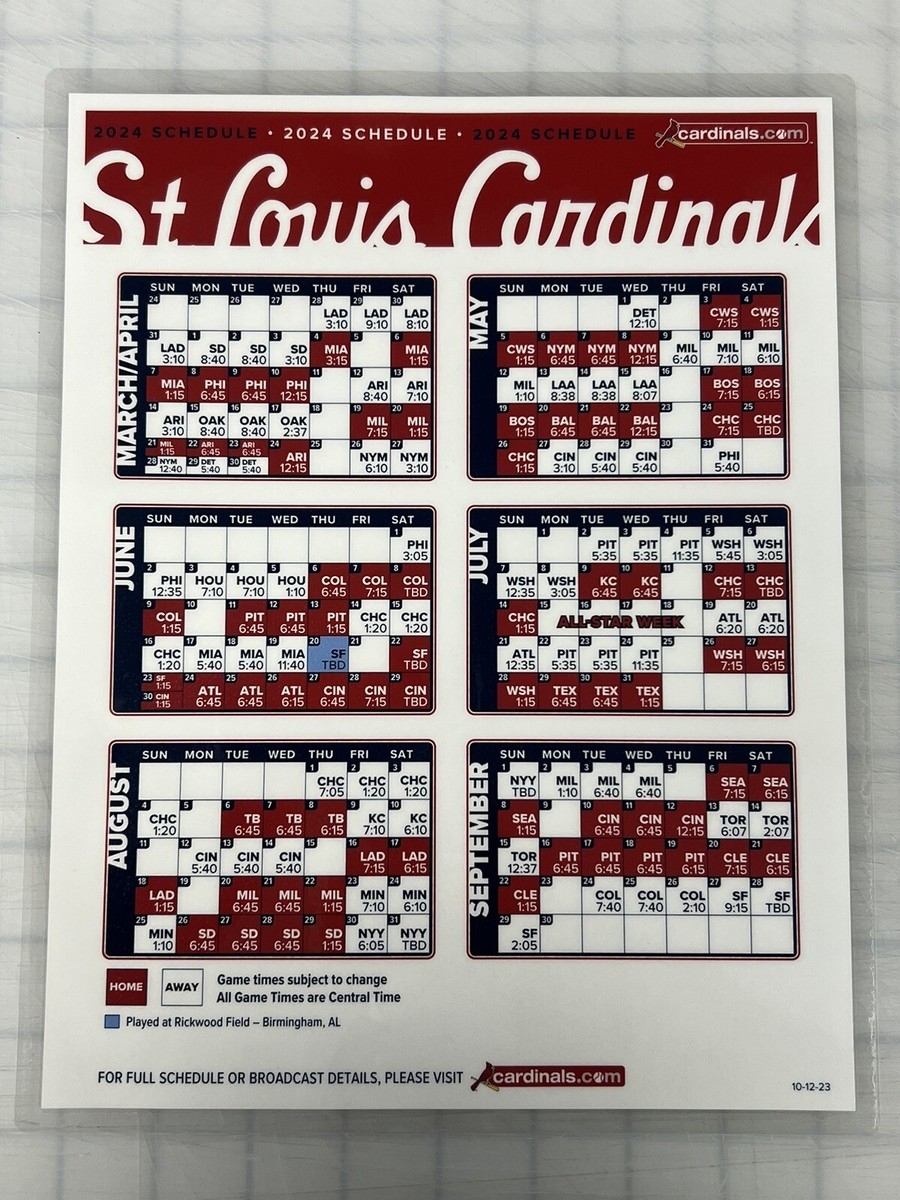 2024 St Louis Cardinals Schedule Stadium Laminated EBay