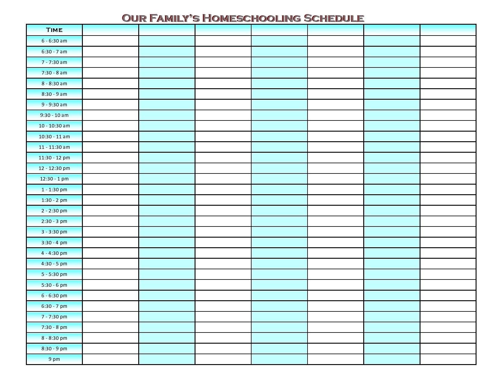 44 Editable Homeschool Schedule Templates FREE 