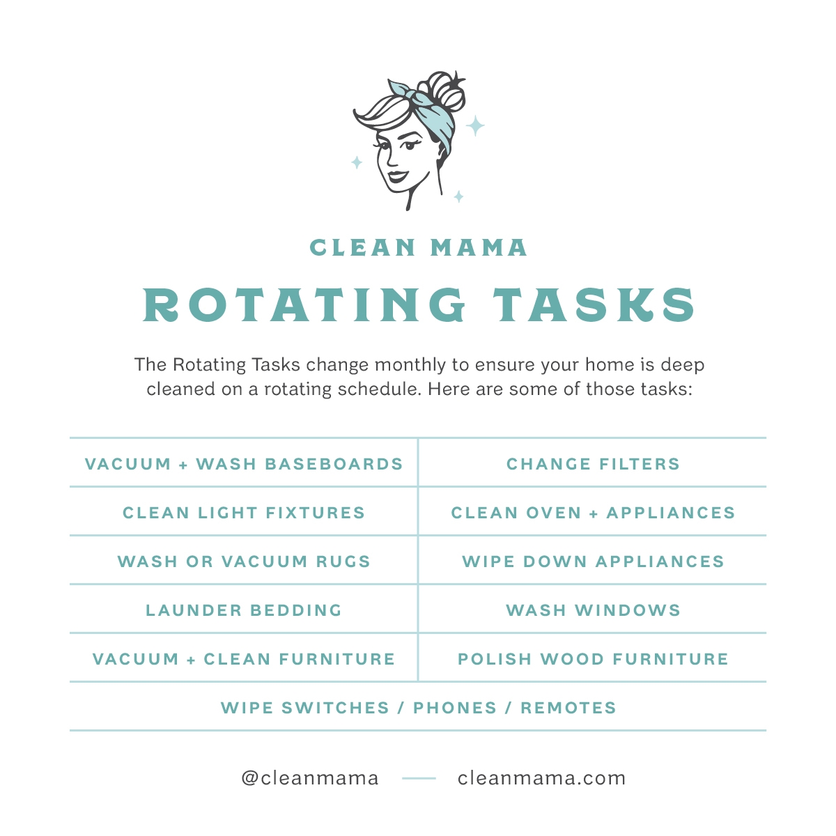 Printable Realistic Cleaning Schedule
