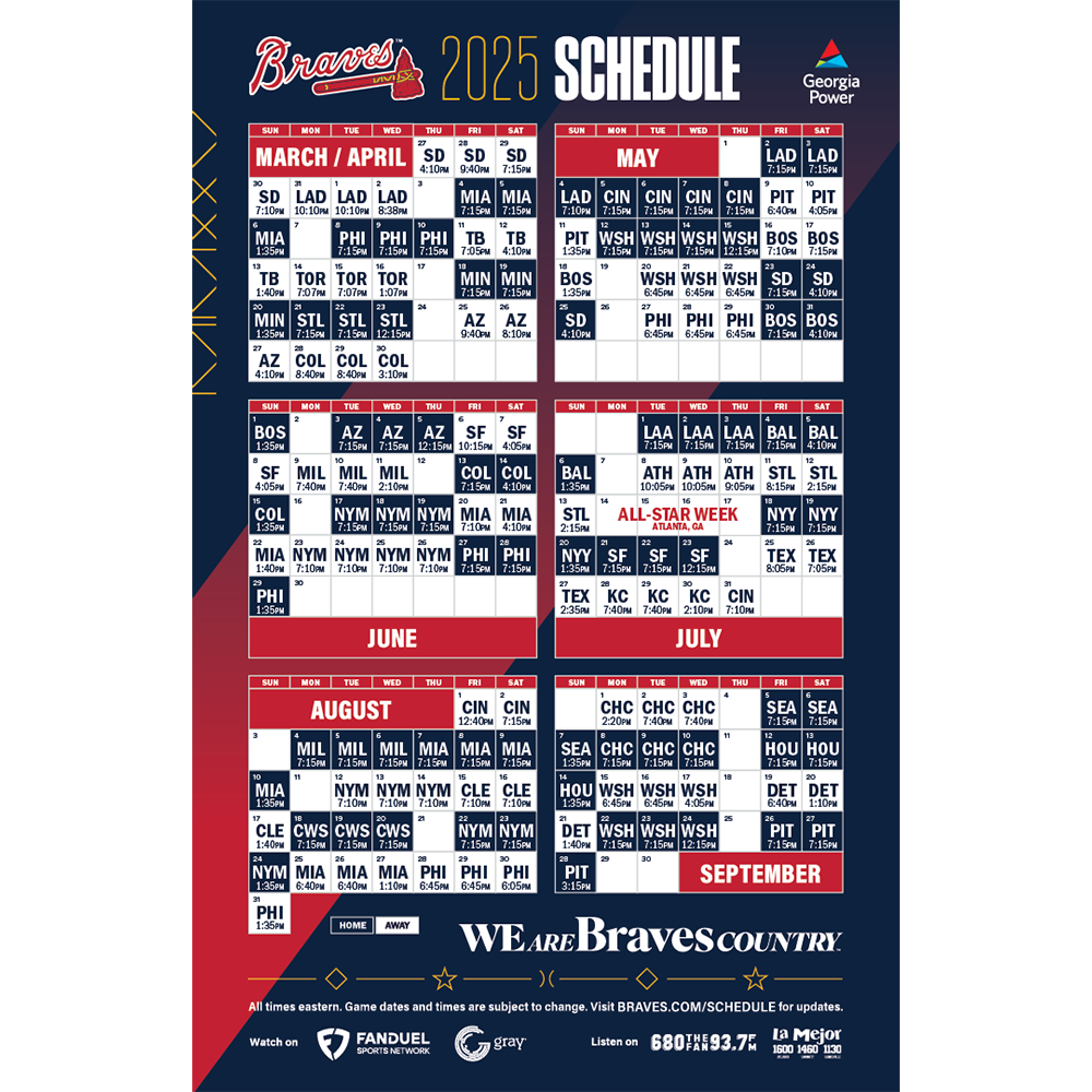 Braves Release 2025 Promotional Schedule Atlantabraves Morgancountycitizen