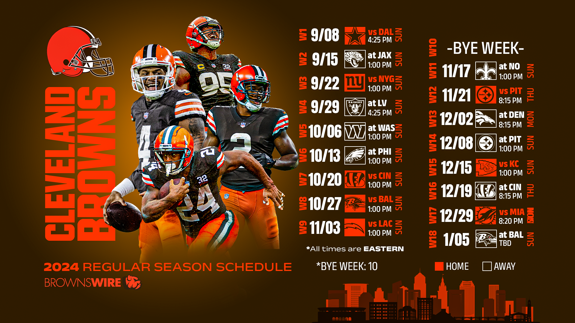 Browns 2024 Regular Season Schedule Revealed