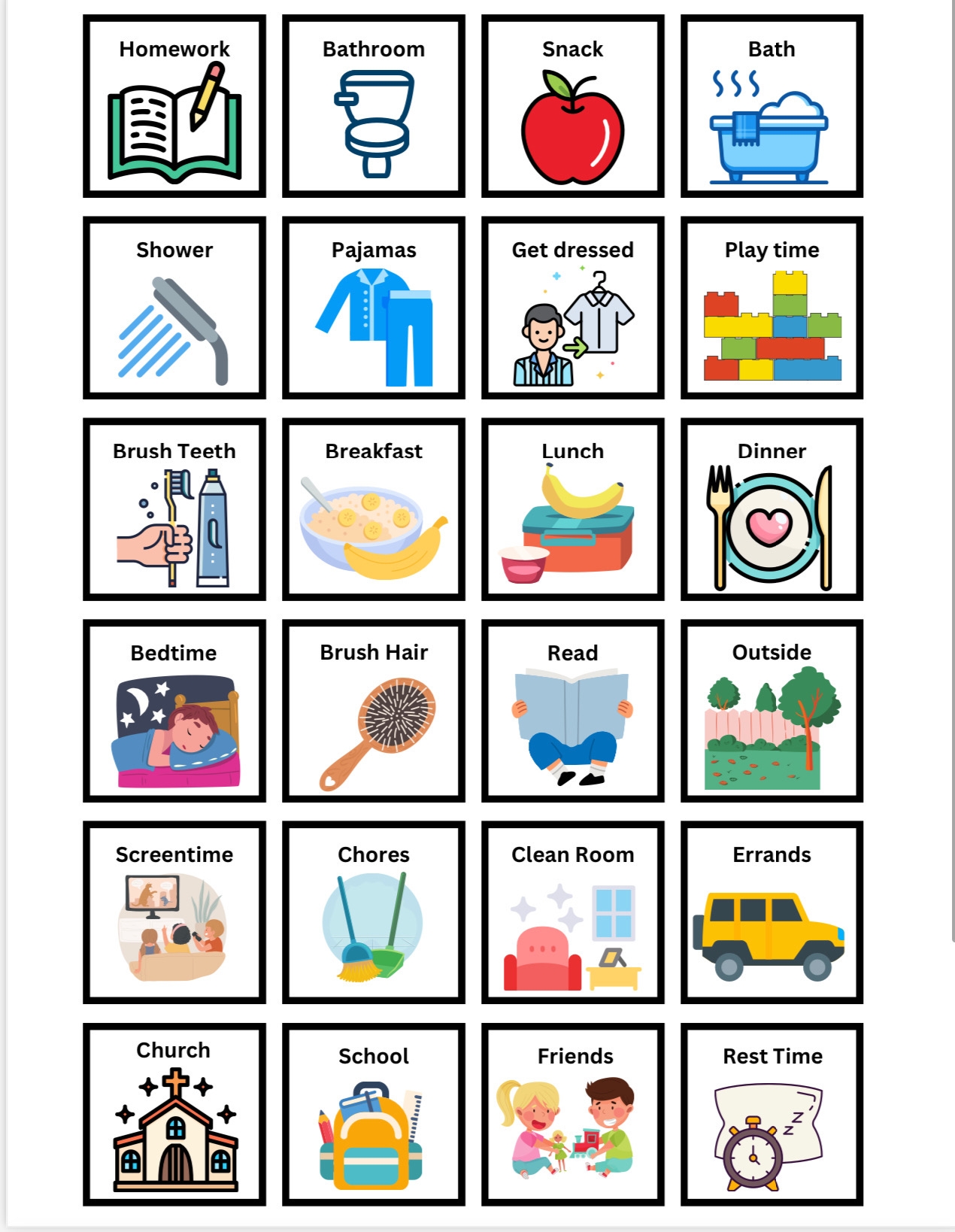 Building All Children Visual Schedule Download Building All Children