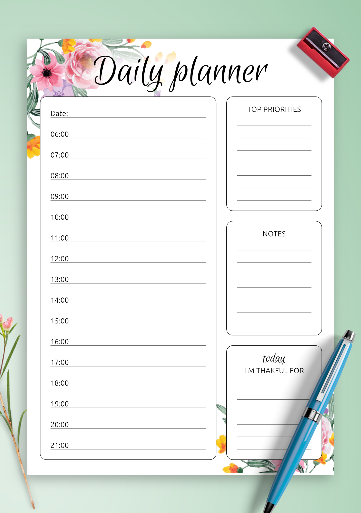 Printable Daily Schedules