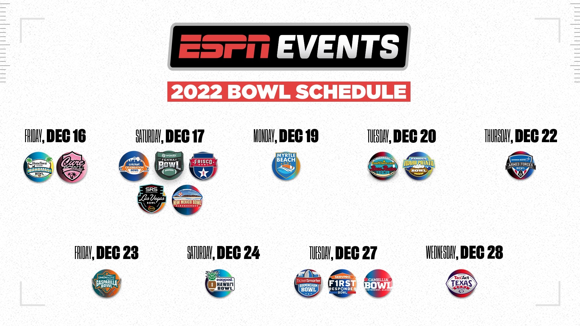 Ncaa Football Bowl Schedule Printable