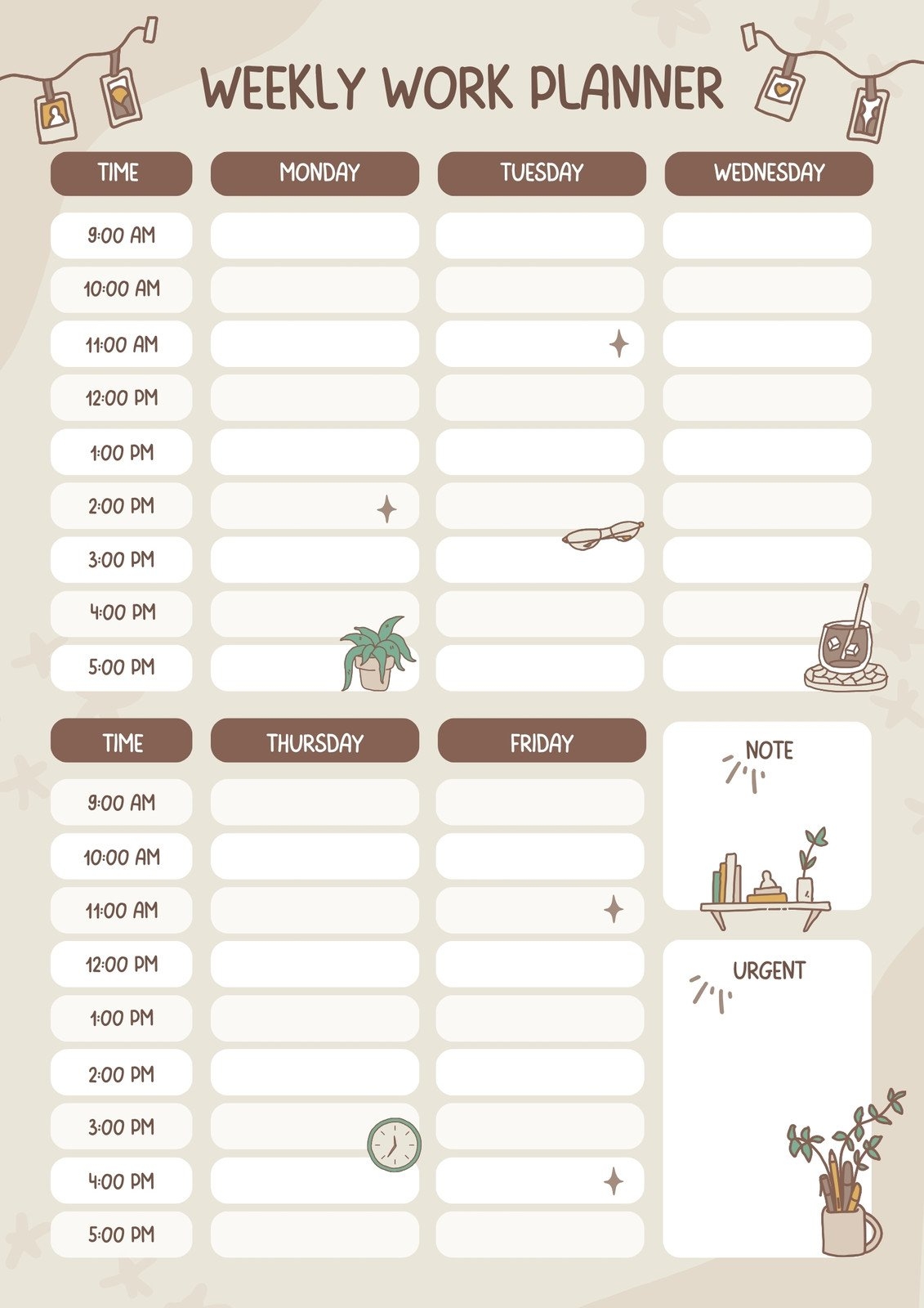Printable Employee Work Schedule Template
