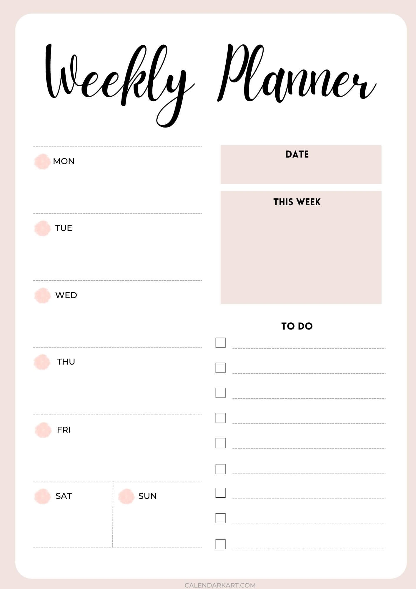 Weekly Schedule Printable Template