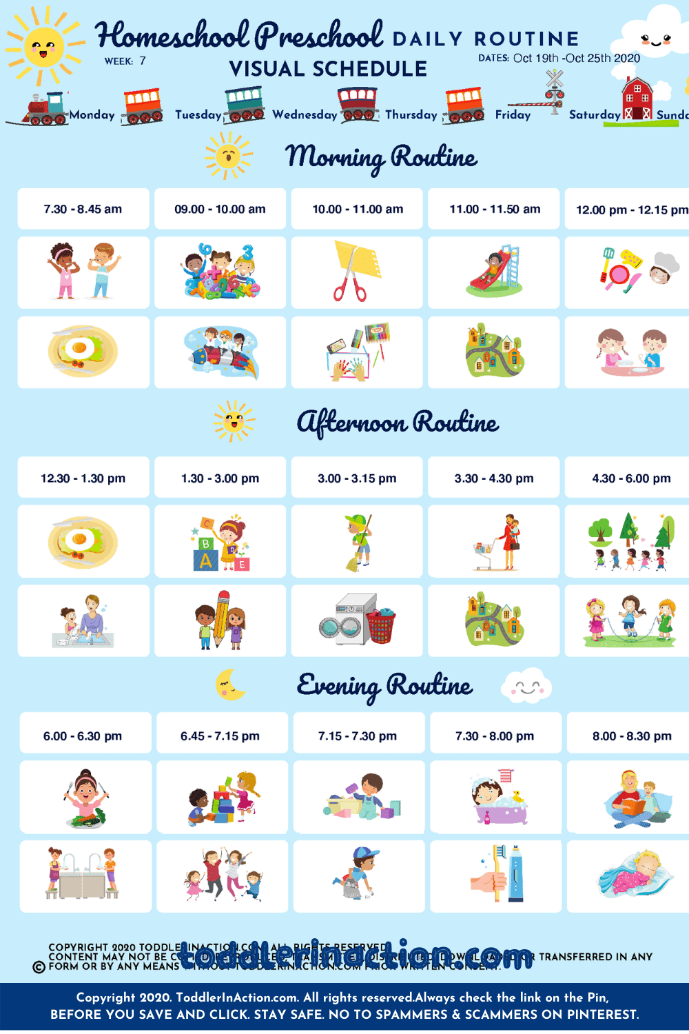 HOME SCHOOL Preschool SCHEDULE DAILY ROUTINES PRINTABLE 