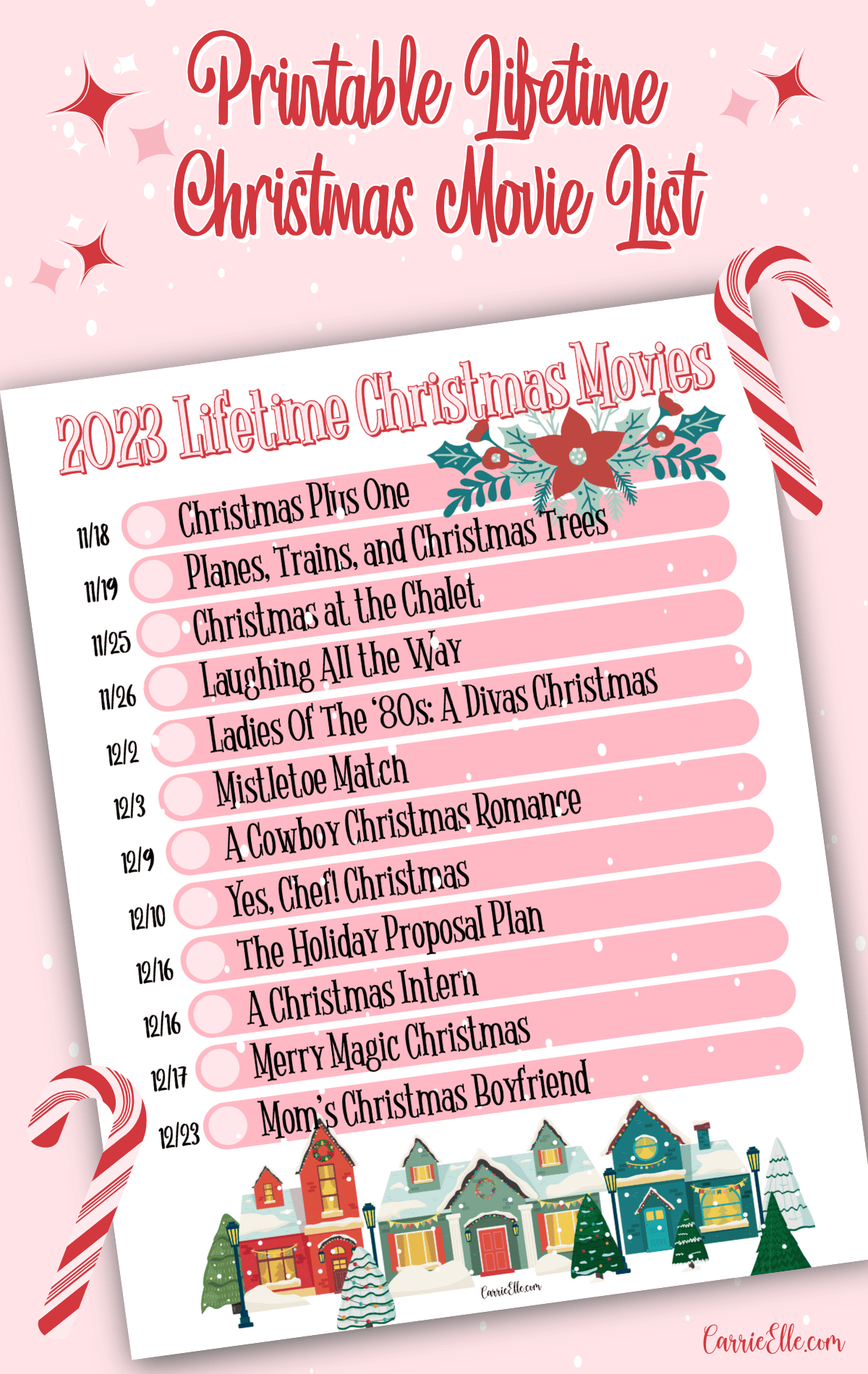 Lifetime Christmas Movies 2023 Printable List Carrie Elle