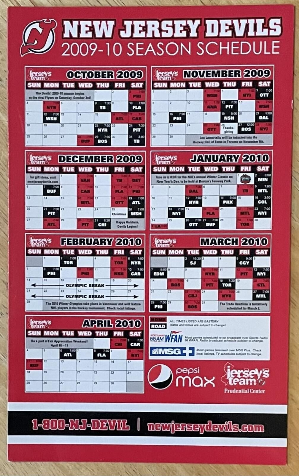 New Jersey Online Devils Calendar