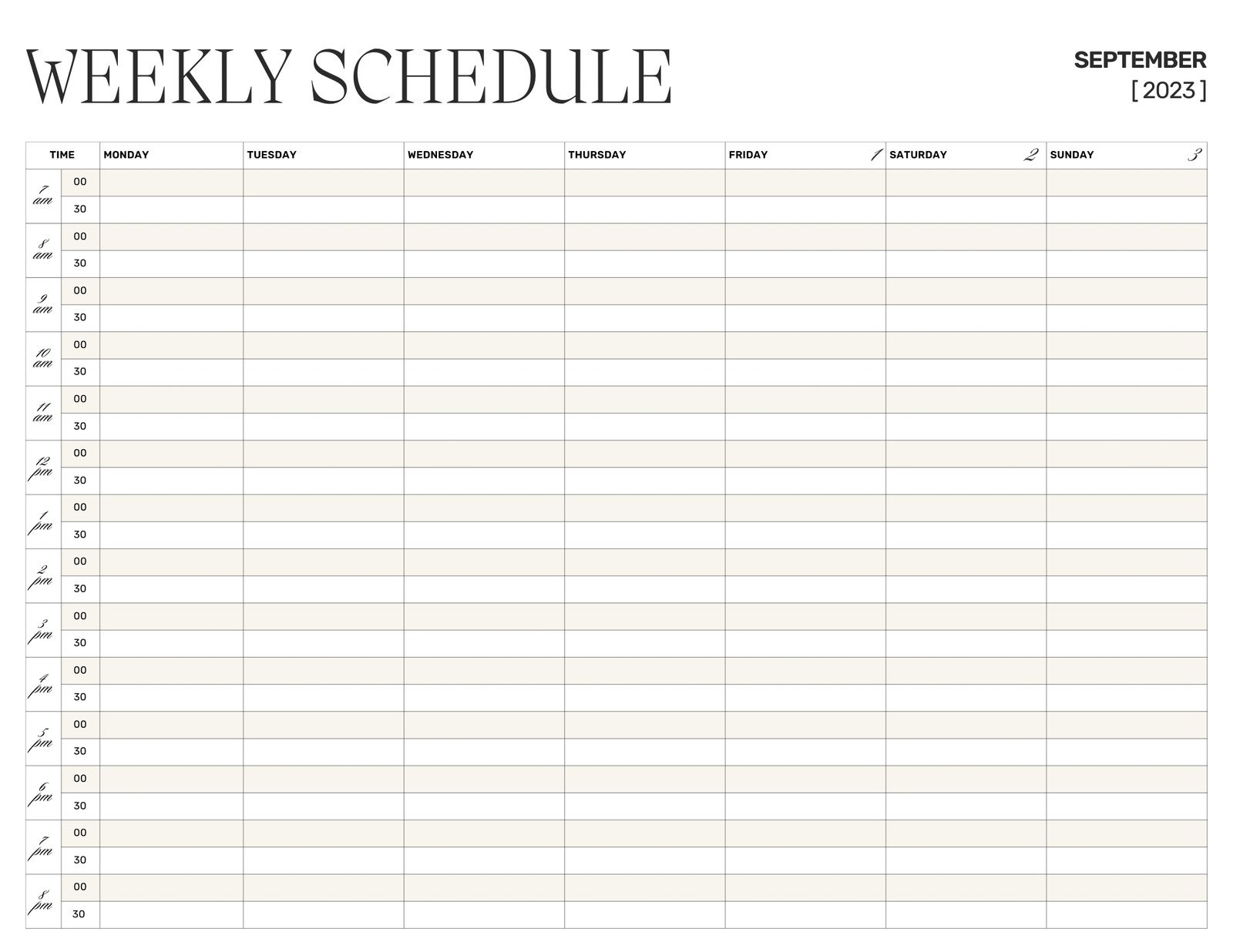 Page 21 Free And Customizable Weekly Schedule Templates Canva