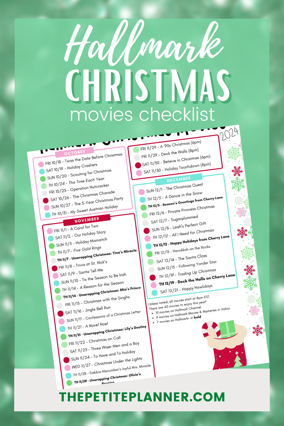 Printable Hallmark Christmas Movie Schedule Updated For 2024 