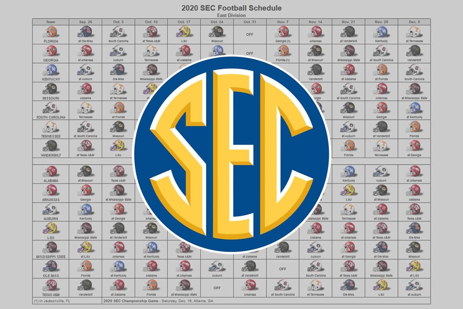 Sec Football Schedules 2025 2020