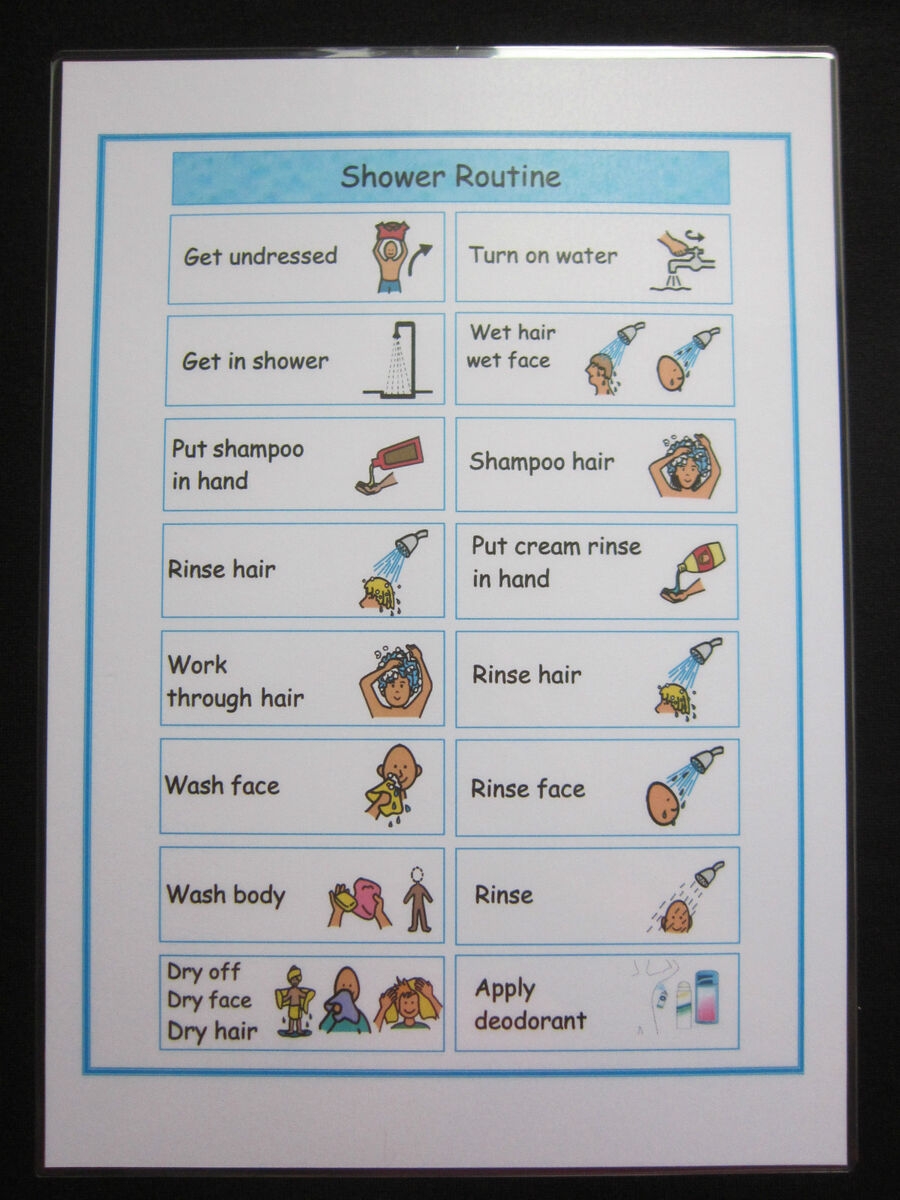 Shower A4 Wall Chart Autism Visual Aid Pecs Dementia Communication SEN EBay
