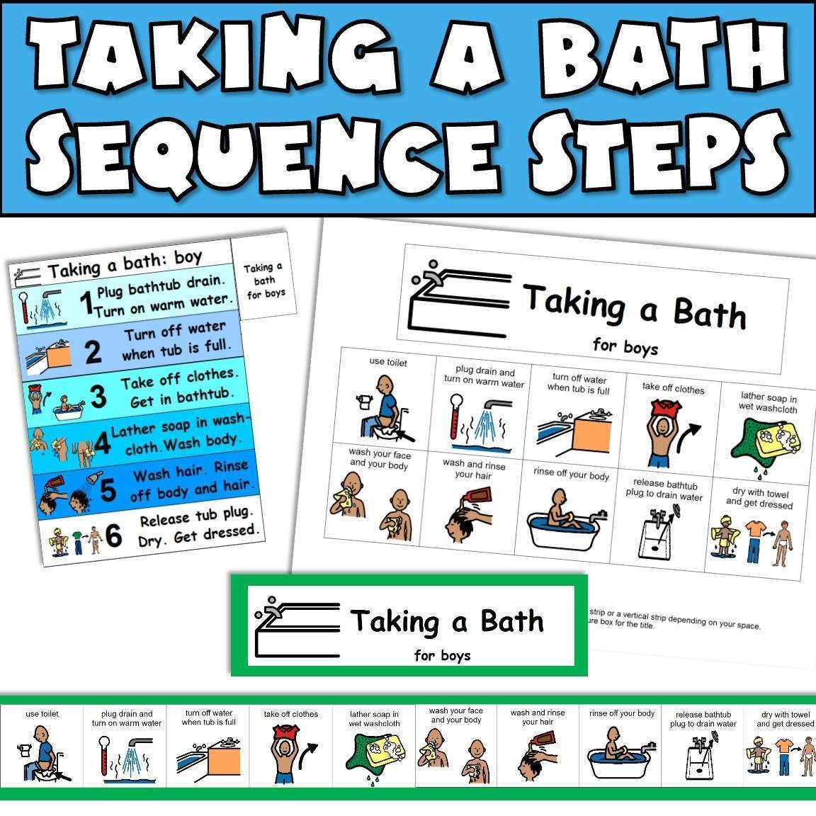 Shower Visual Schedule Taking A Shower Bath For Autism Boys Caroline Koehler At Celavora Education