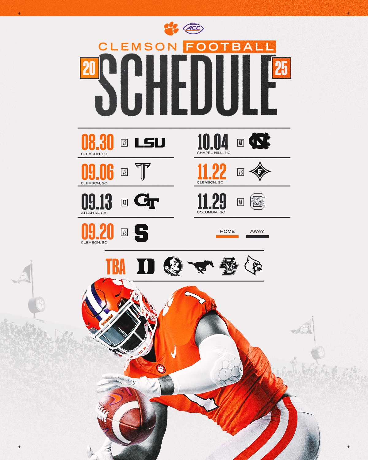 Three ACC Game Dates Announced For 2025 Clemson Tigers Official Athletics Site