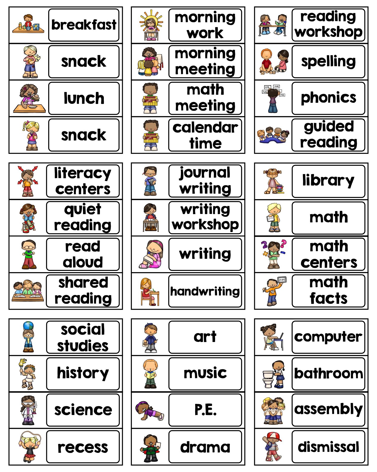Visual Schedule 20 Free PDF Printables Printablee Worksheets Library