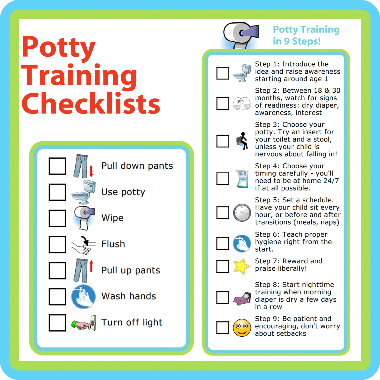 Week 5 Free Printables Potty Training Checklists The Trip Clip Blog