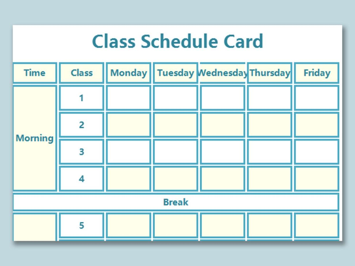 Printable Class Schedule Maker