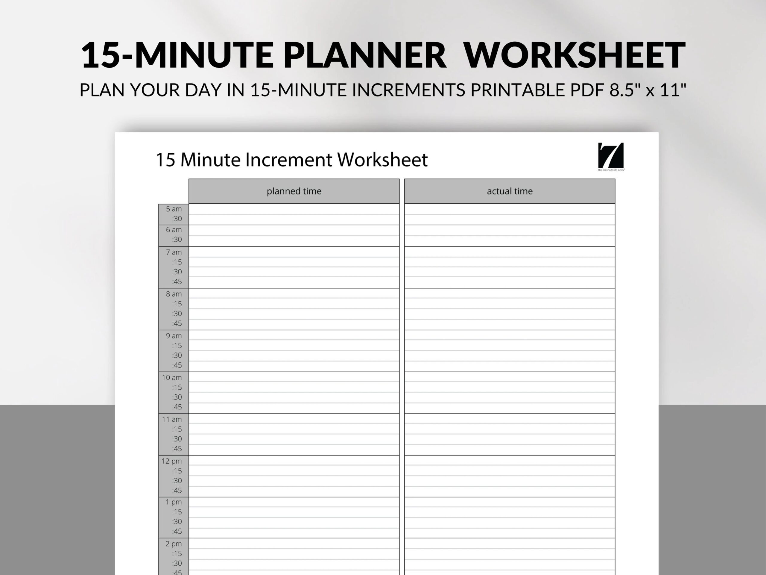 15 Minute Planner Printable Template 15 Minute Daily Planner 15 Minute Appointment Planner Worksheet Printable Time Management Tools Etsy
