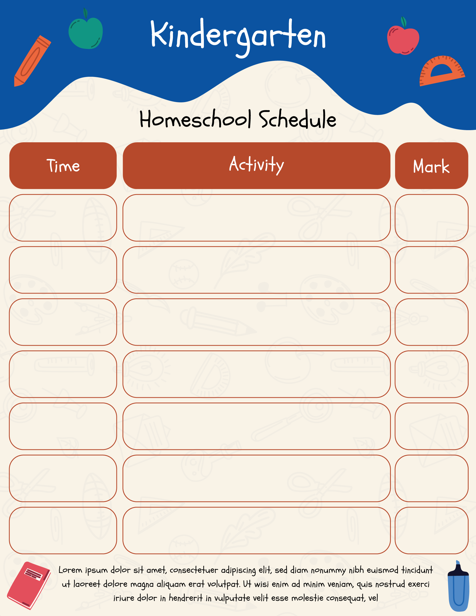 Free Printable Class Schedule Pdf