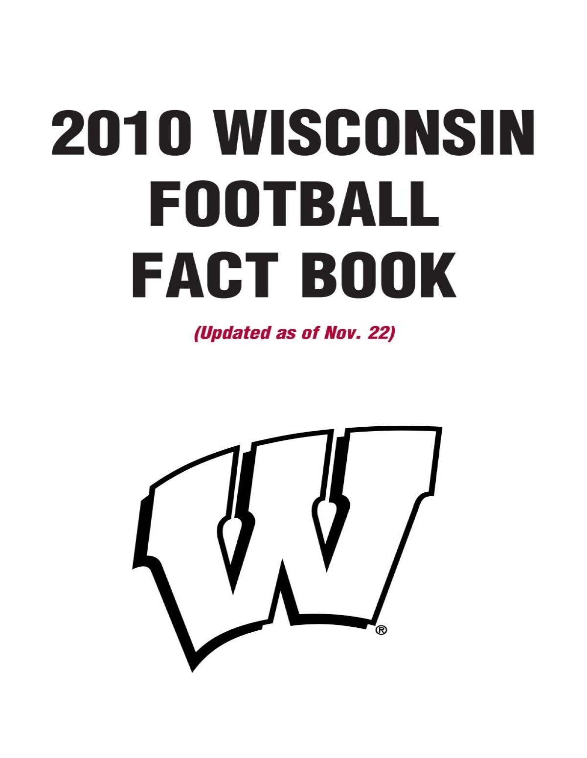 2010 Wisconsin Football Fact Book Of College Football Games