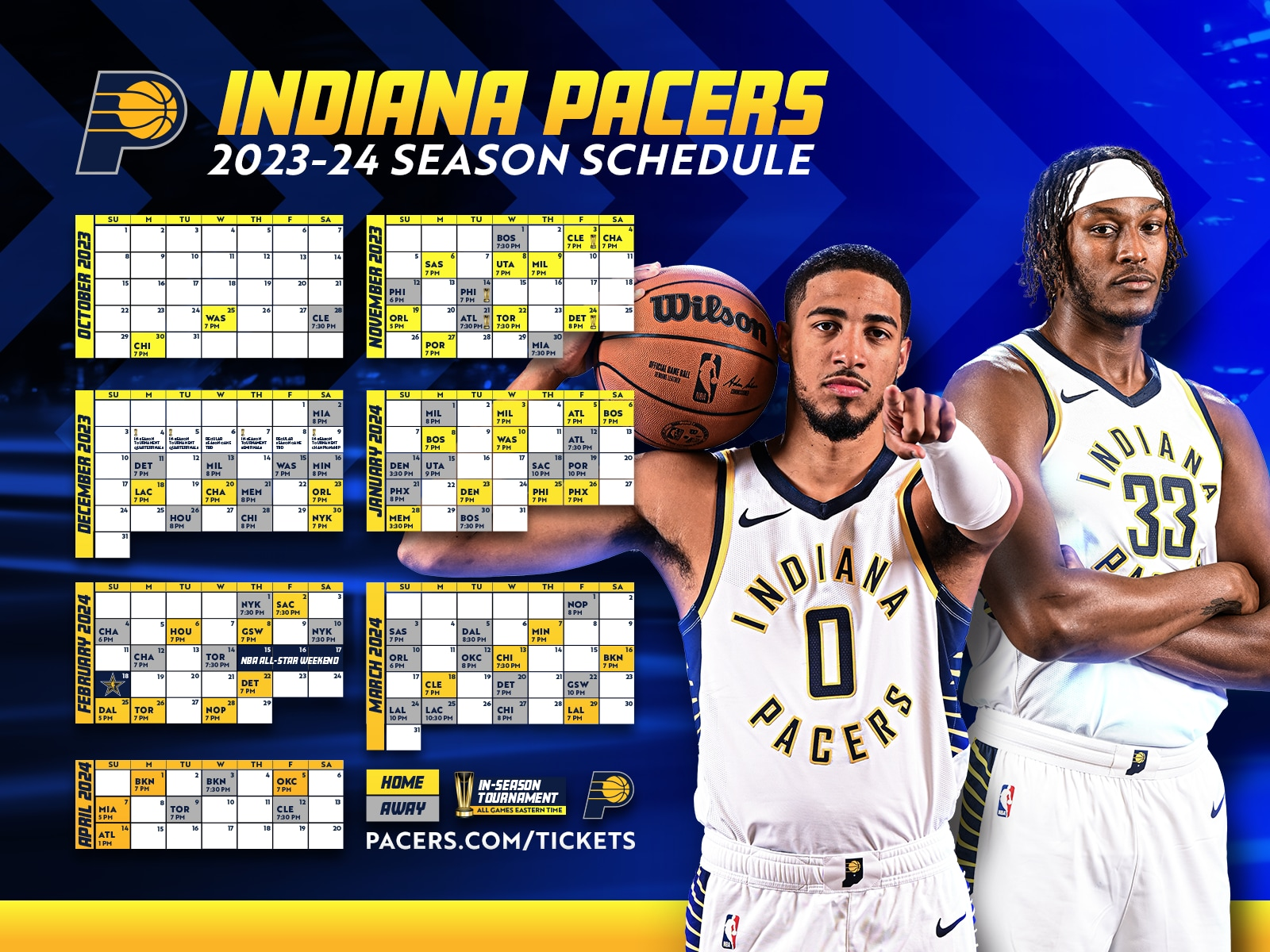 2023 24 Pacers Schedule Downloadable Wallpapers Indiana Pacers