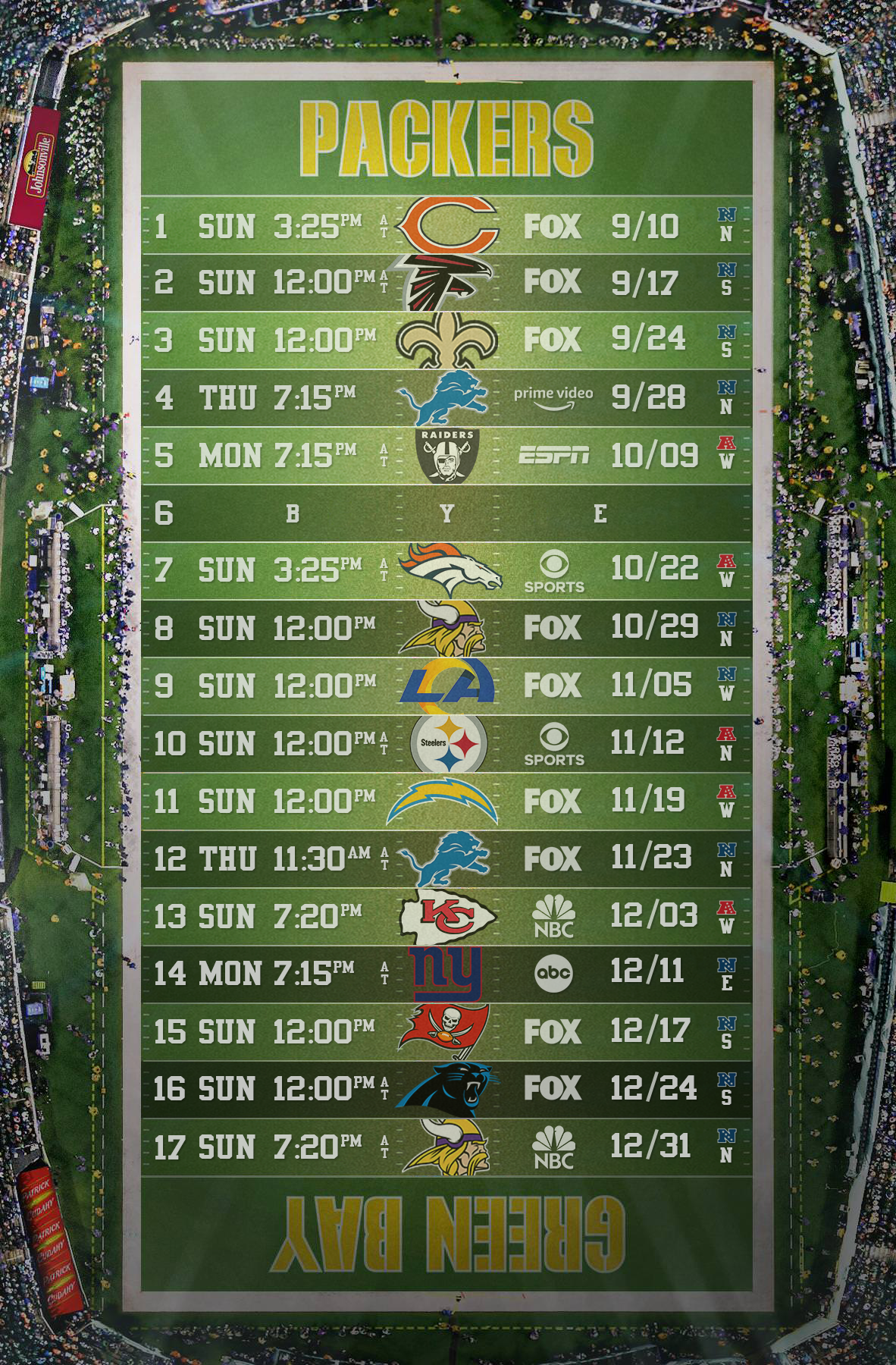2023 Packers Schedule Wallpapers DOWNLOAD LINK IN COMMENTS R GreenBayPackers