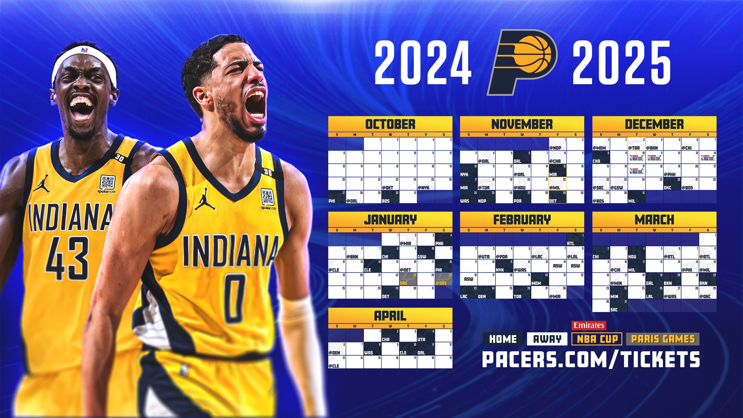 2024 25 Pacers Schedule Downloadable Wallpapers Indiana Pacers