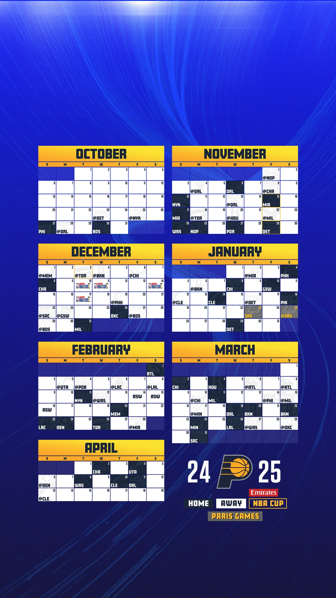 2024 25 Pacers Schedule Downloadable Wallpapers Indiana Pacers