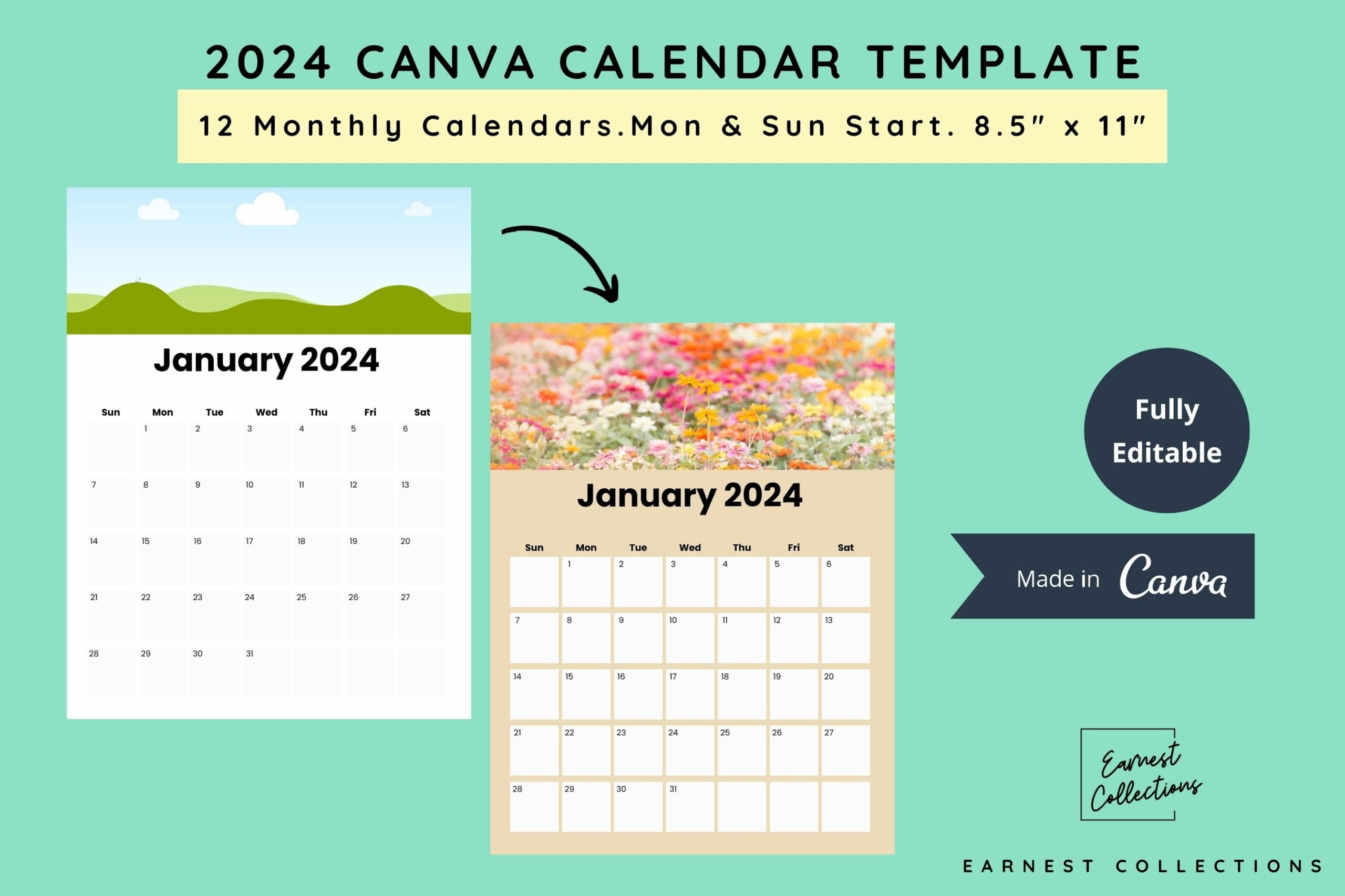 Printable Calendar Schedule Canva