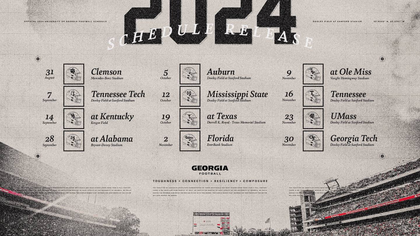 2024 Georgia Bulldogs Football Schedule Worksheets Library