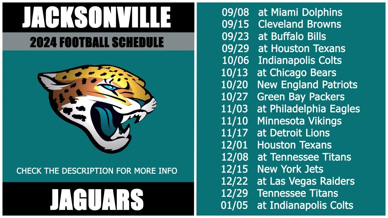 2024 Jacksonville Jaguars Football Schedule YouTube