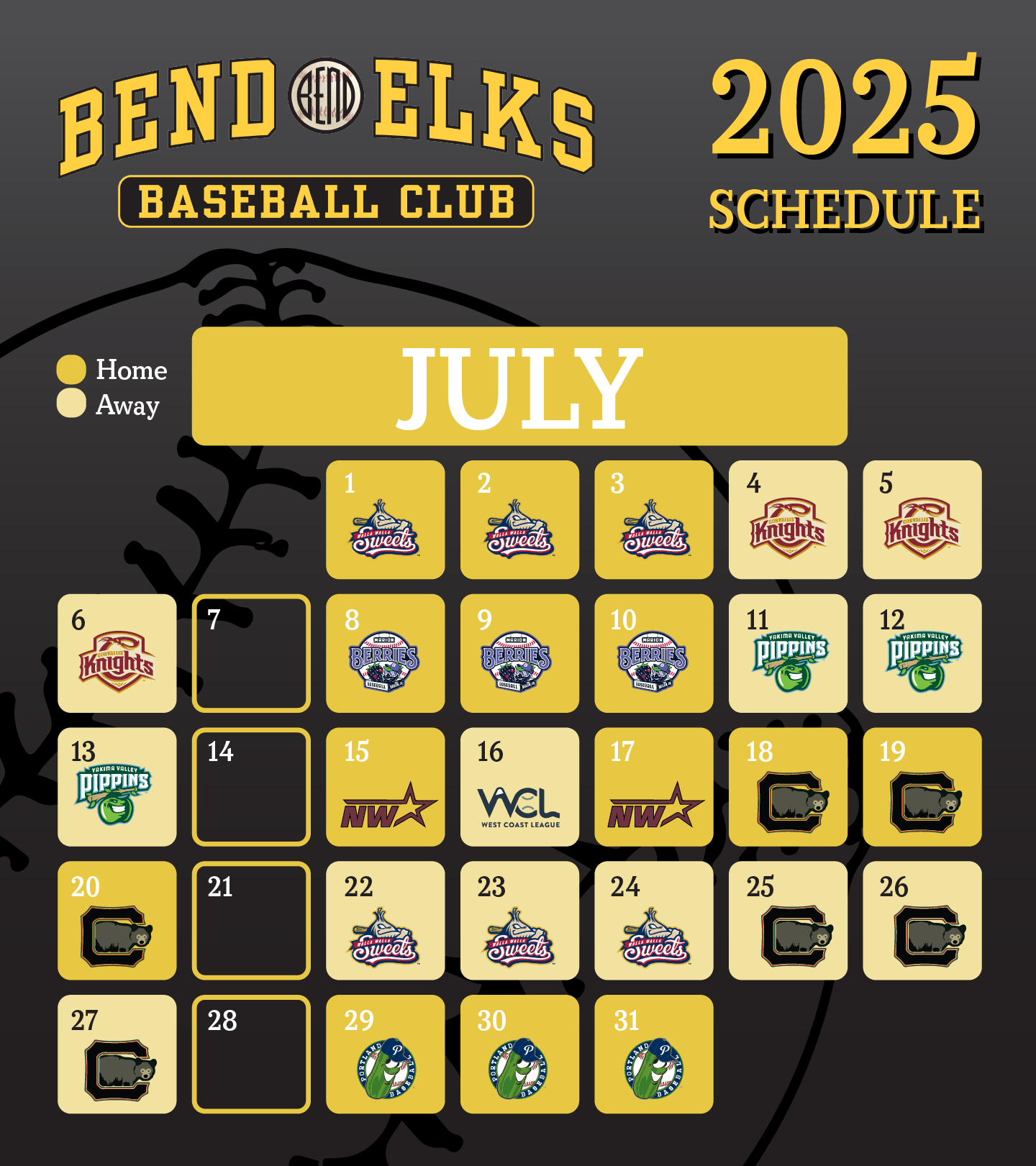 2025 Bend Elks Schedule Bend Elks Baseball Club