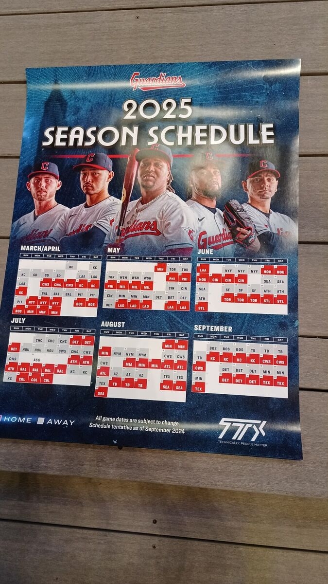2025 Cleveland Guardians SCHEDULE POSTER Baseball MLB SGA EBay