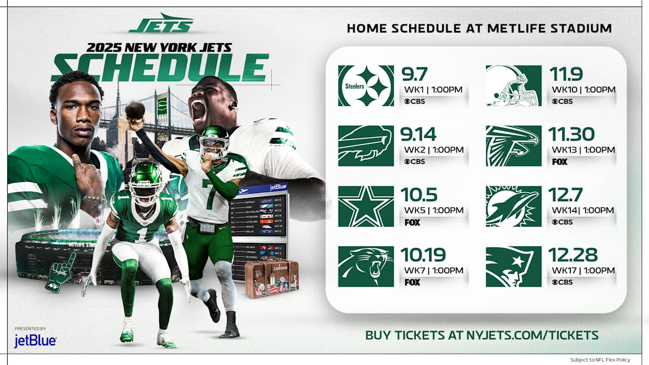 2025 New York Jets Home Schedule Home Schedule Tickets And Matchup Information