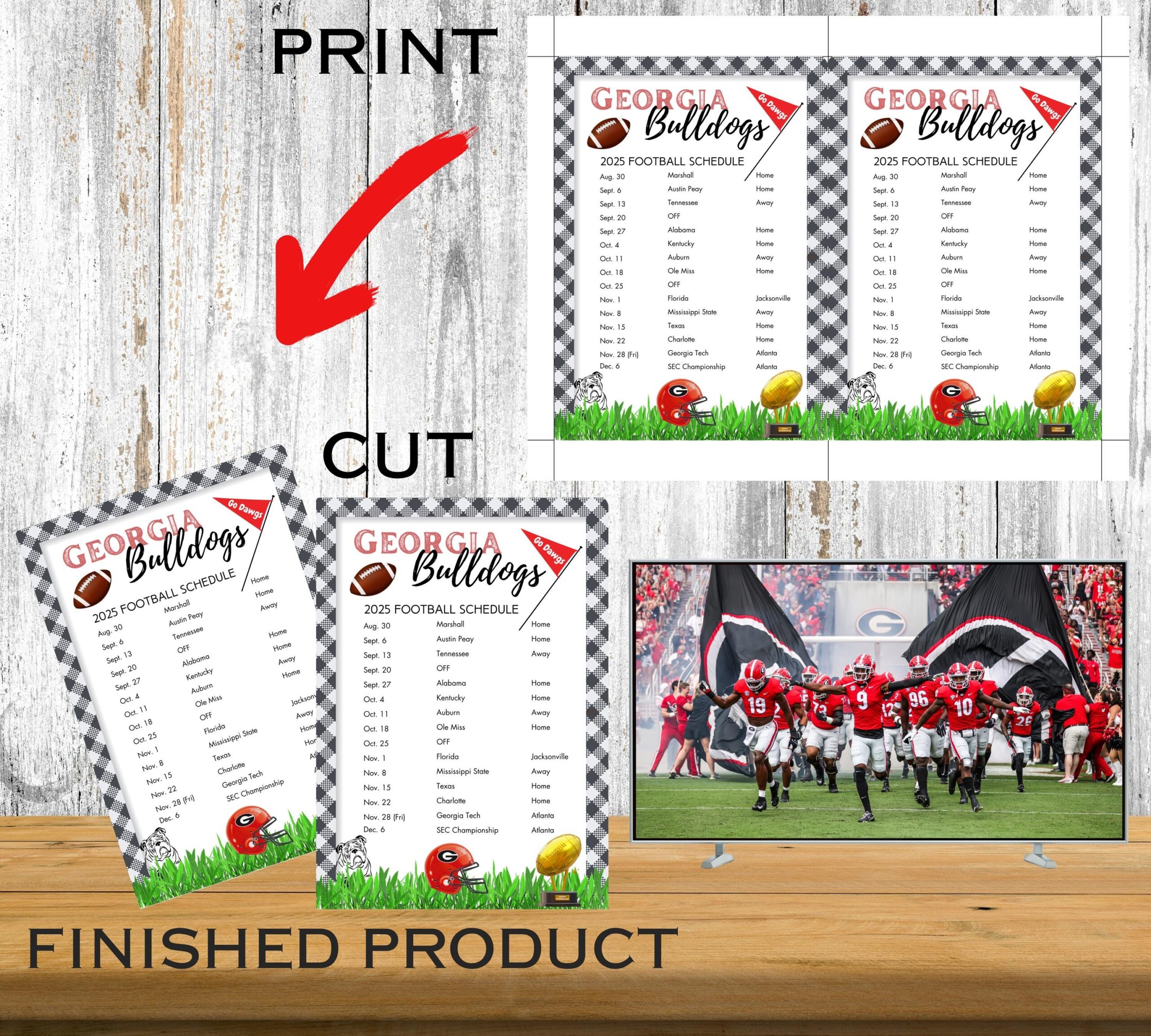 2025 University Of Georgia Football Schedule UGA Football Games Printable Schedule Instant Download Georgia Bulldogs Fans Go Dawgs Etsy