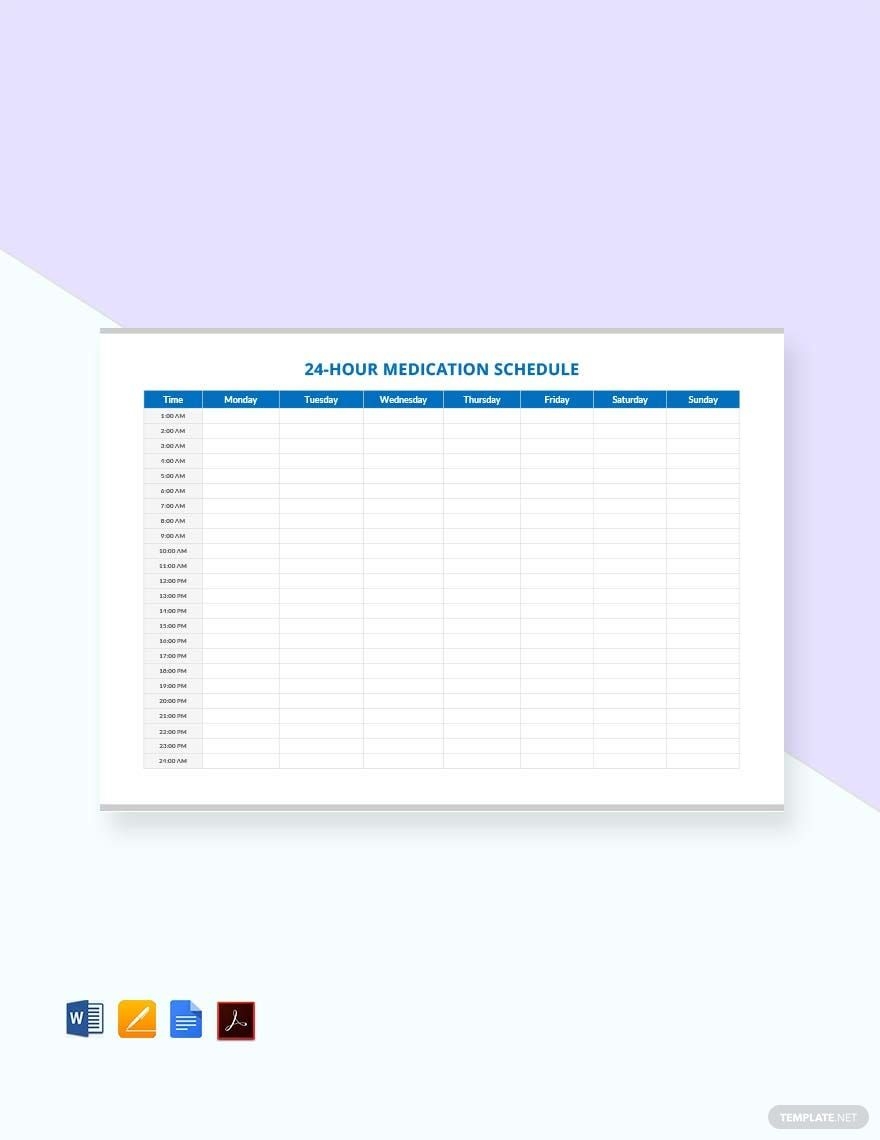Free Printable 24 Hour Daily Schedule Sheet