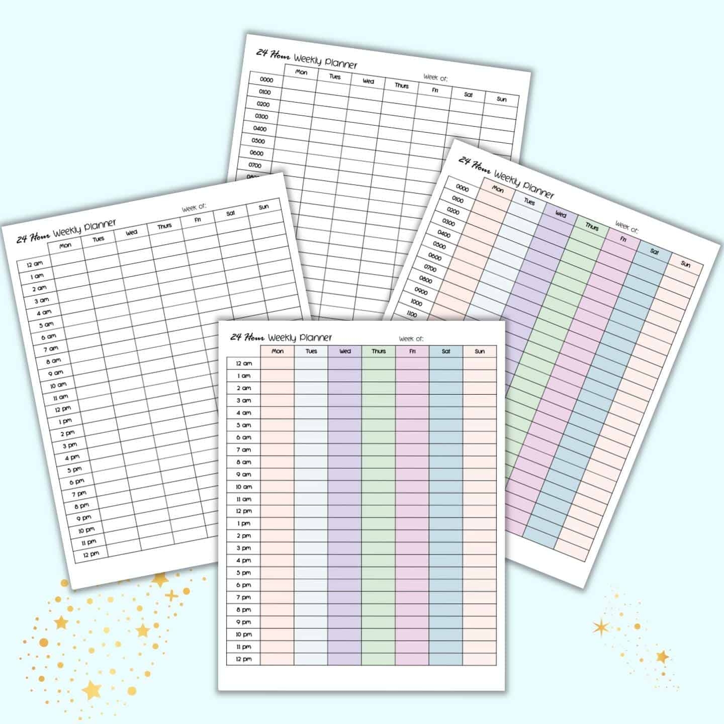 Free Printable Hourly Weekly Schedule