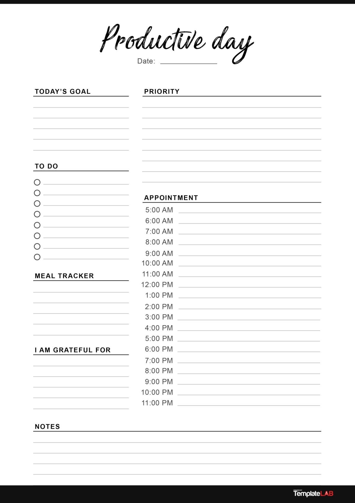 25 Printable Daily Planner Templates FREE In Word Excel PDF Worksheets Library
