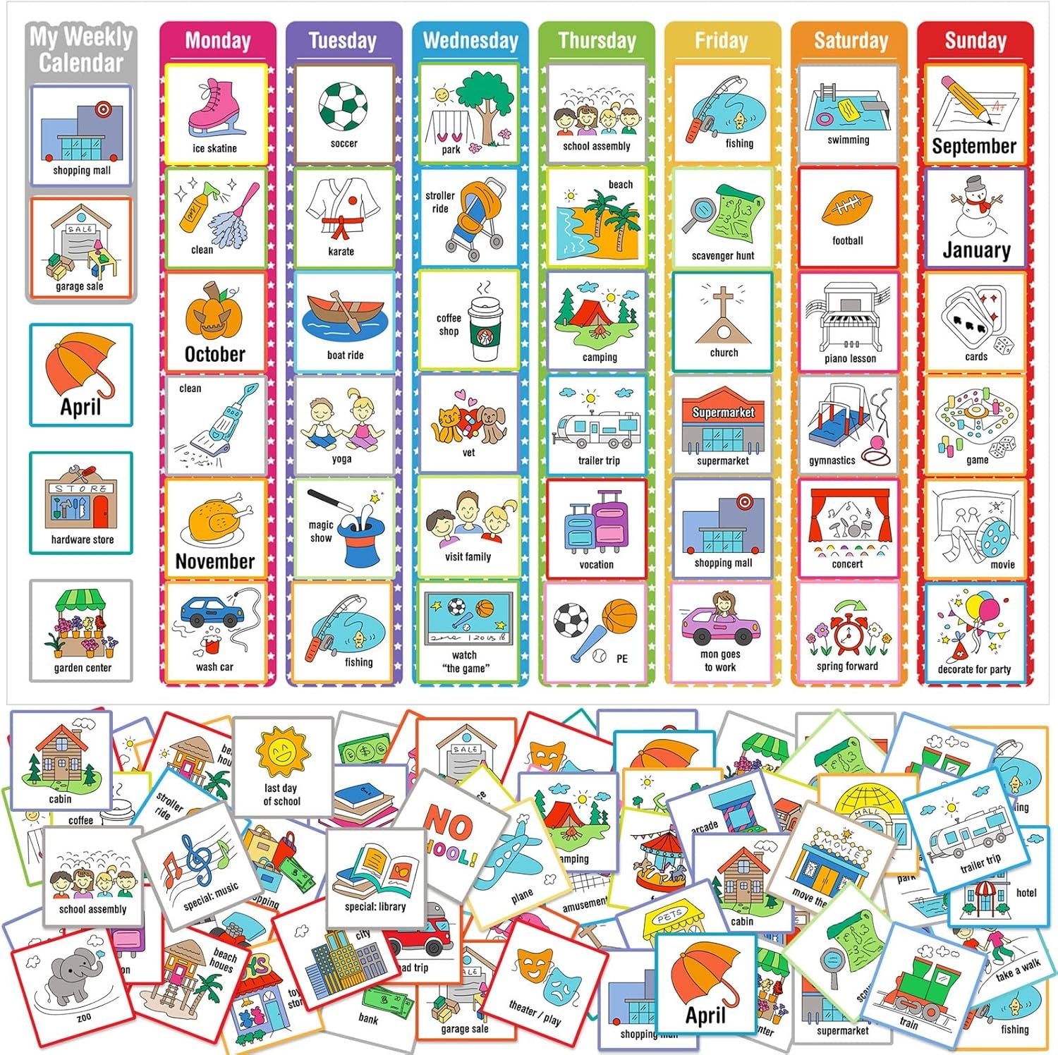264 Pieces Visual Schedule Cards For Autism Home Bulgaria Ubuy