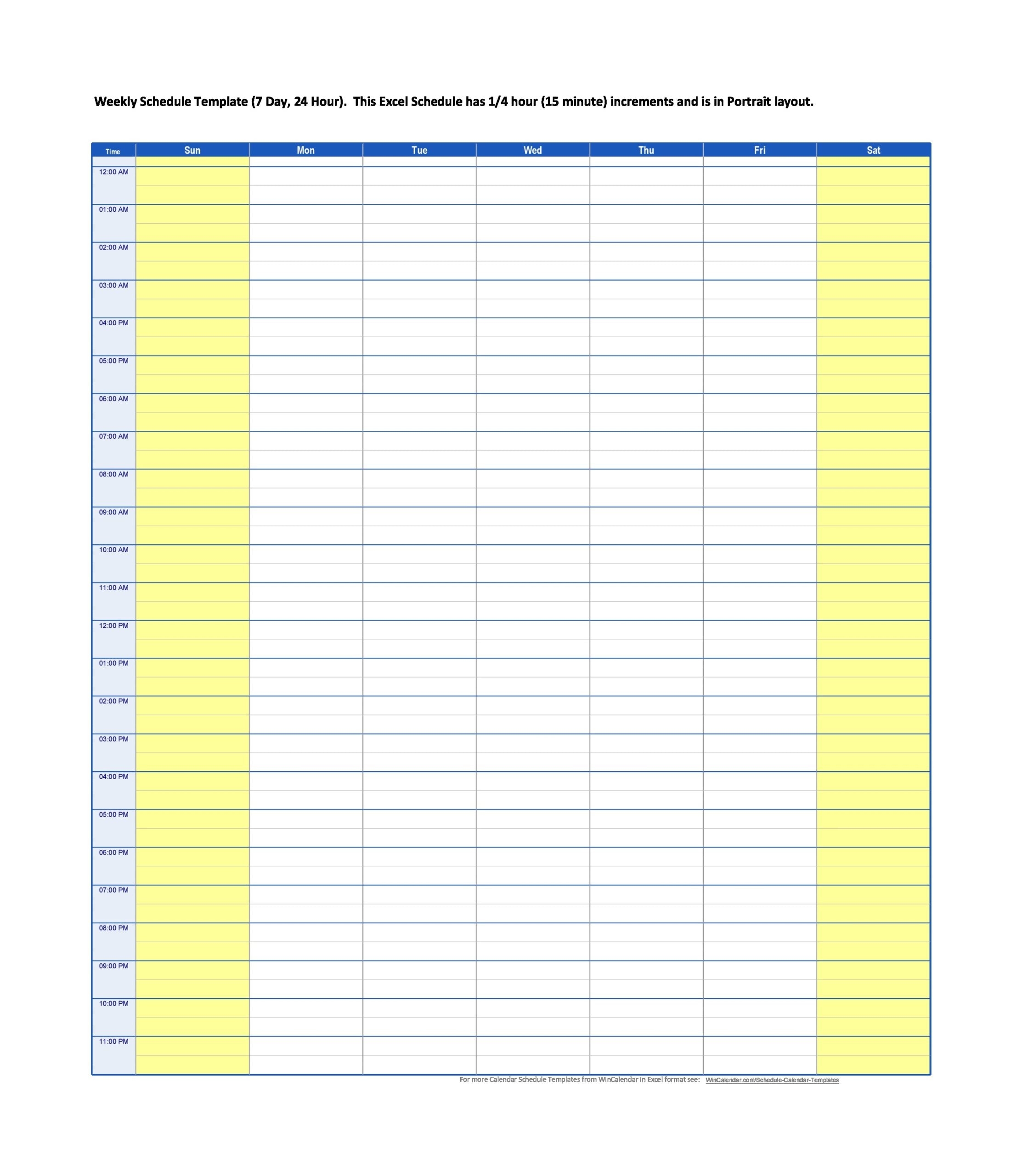 Printable Schedule Template Free