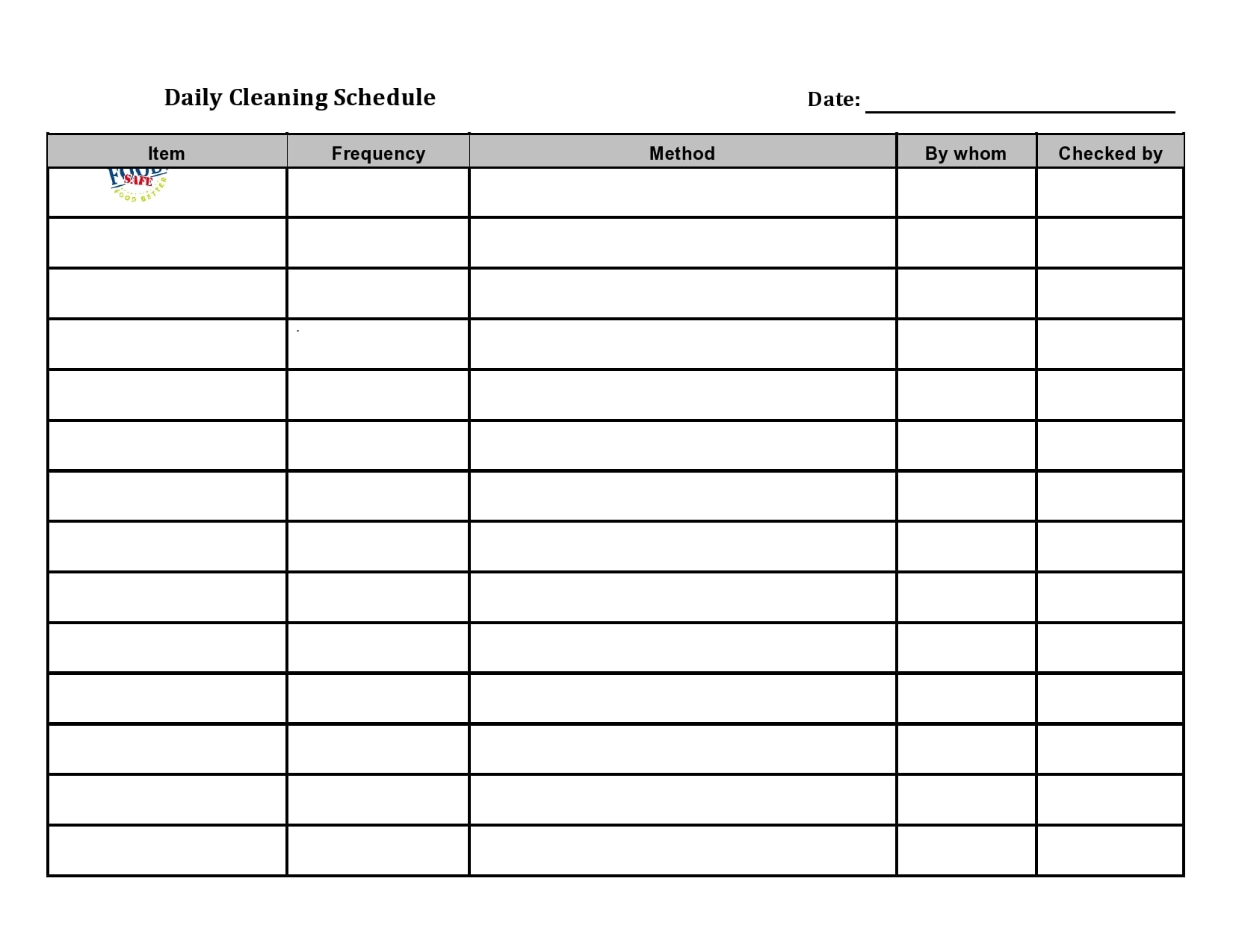 30 Free Cleaning Schedule Templates Daily Weekly Monthly 