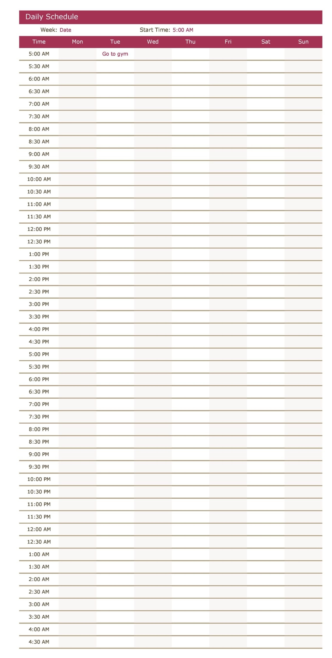 30 Free Daily Schedule Templates Excel Word TemplateArchive