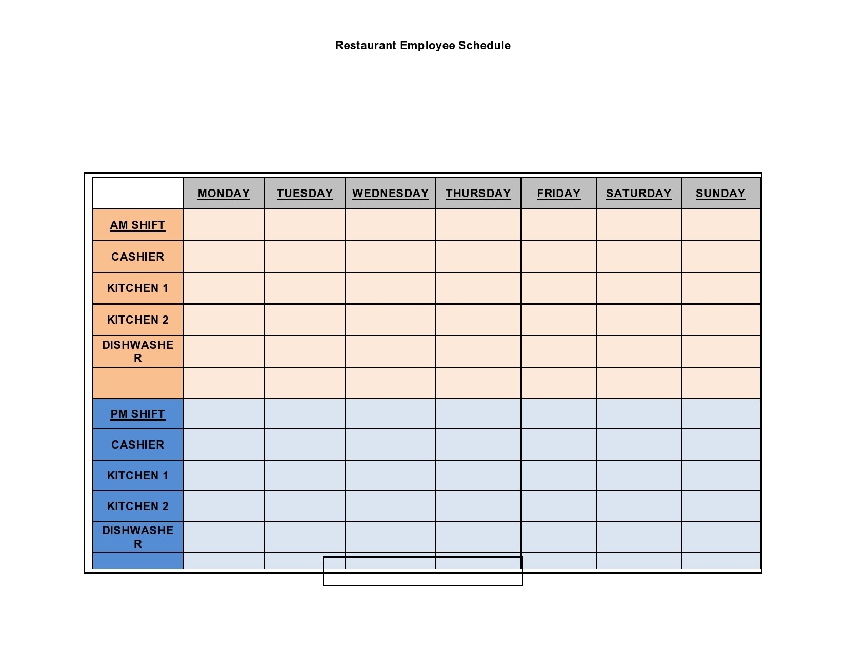 Free Printable Work Schedule Template 2 Weeks