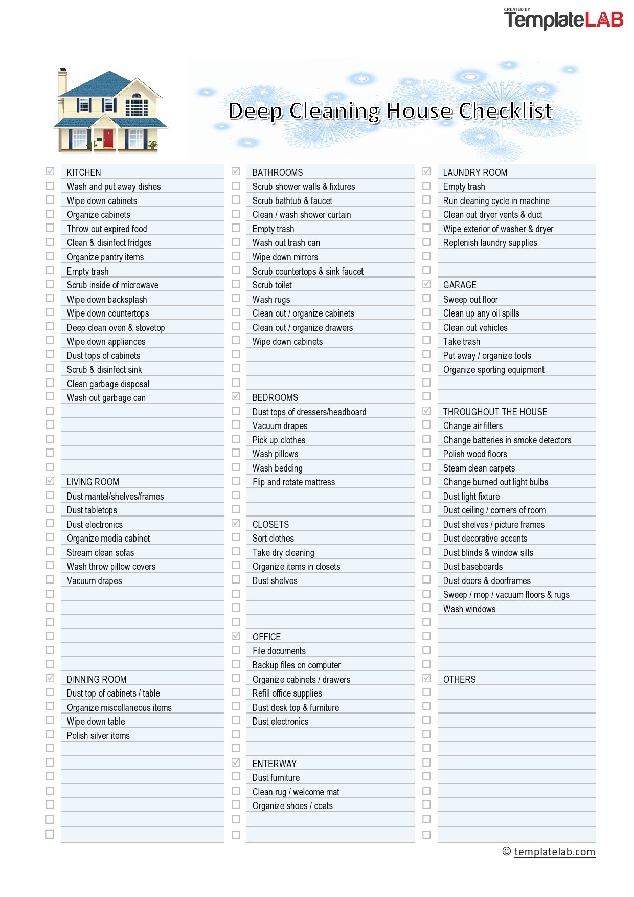 House Cleaner Schedule Printable