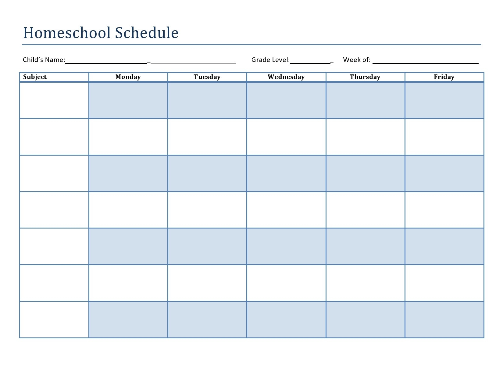 44 Editable Homeschool Schedule Templates FREE 