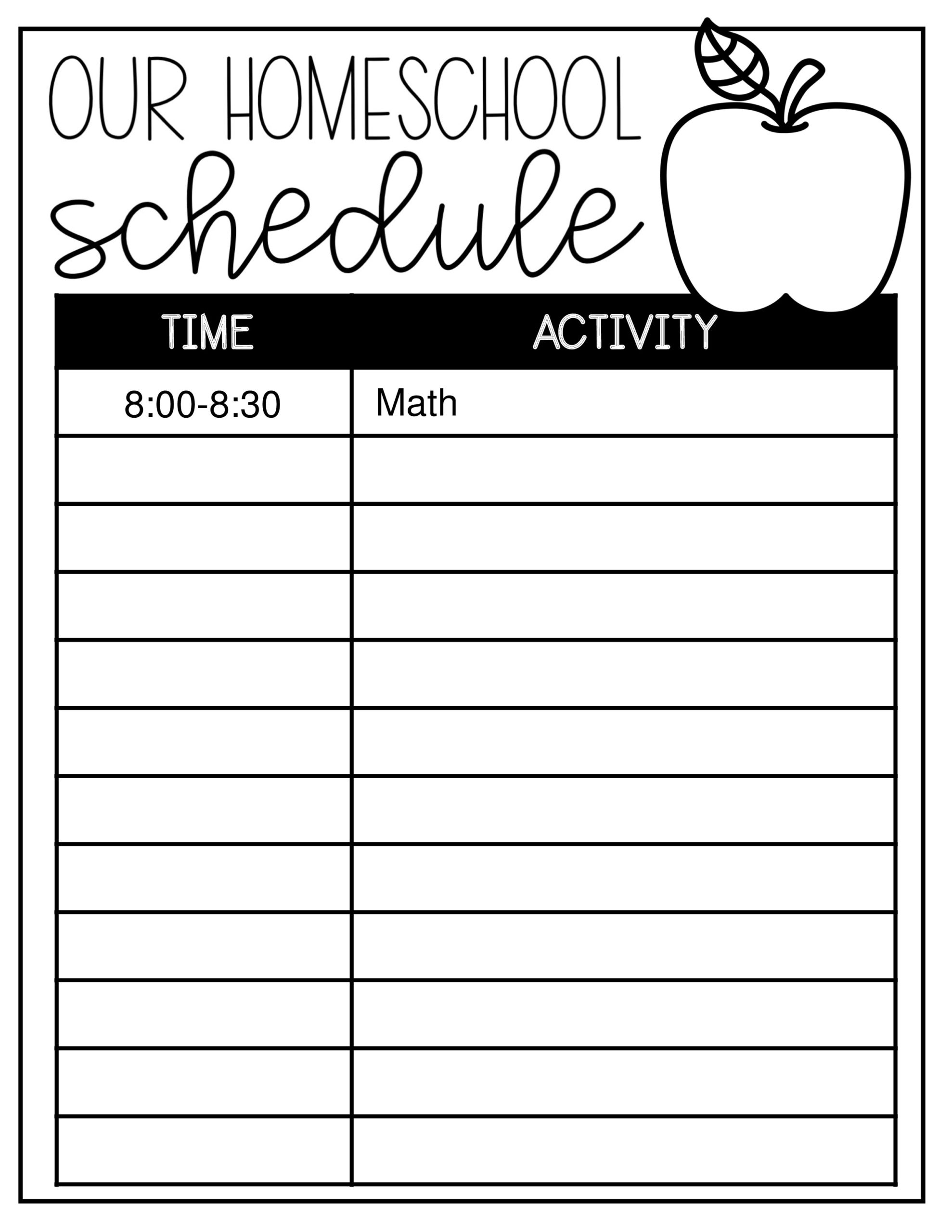 44 Editable Homeschool Schedule Templates FREE 